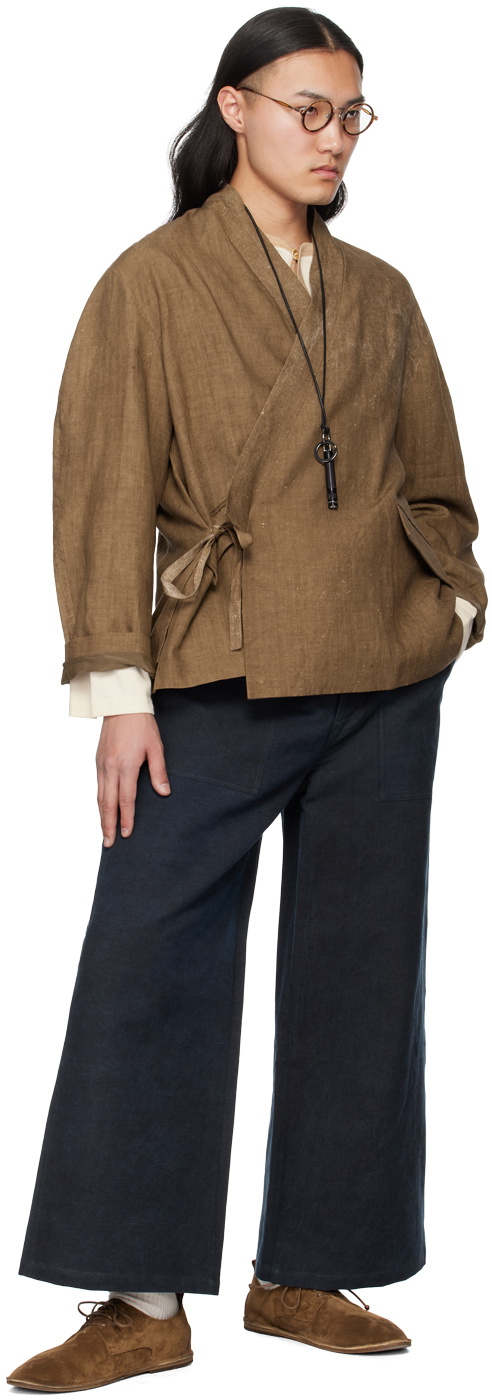Aviva Jifei Xue Brown Wrap Cardigan