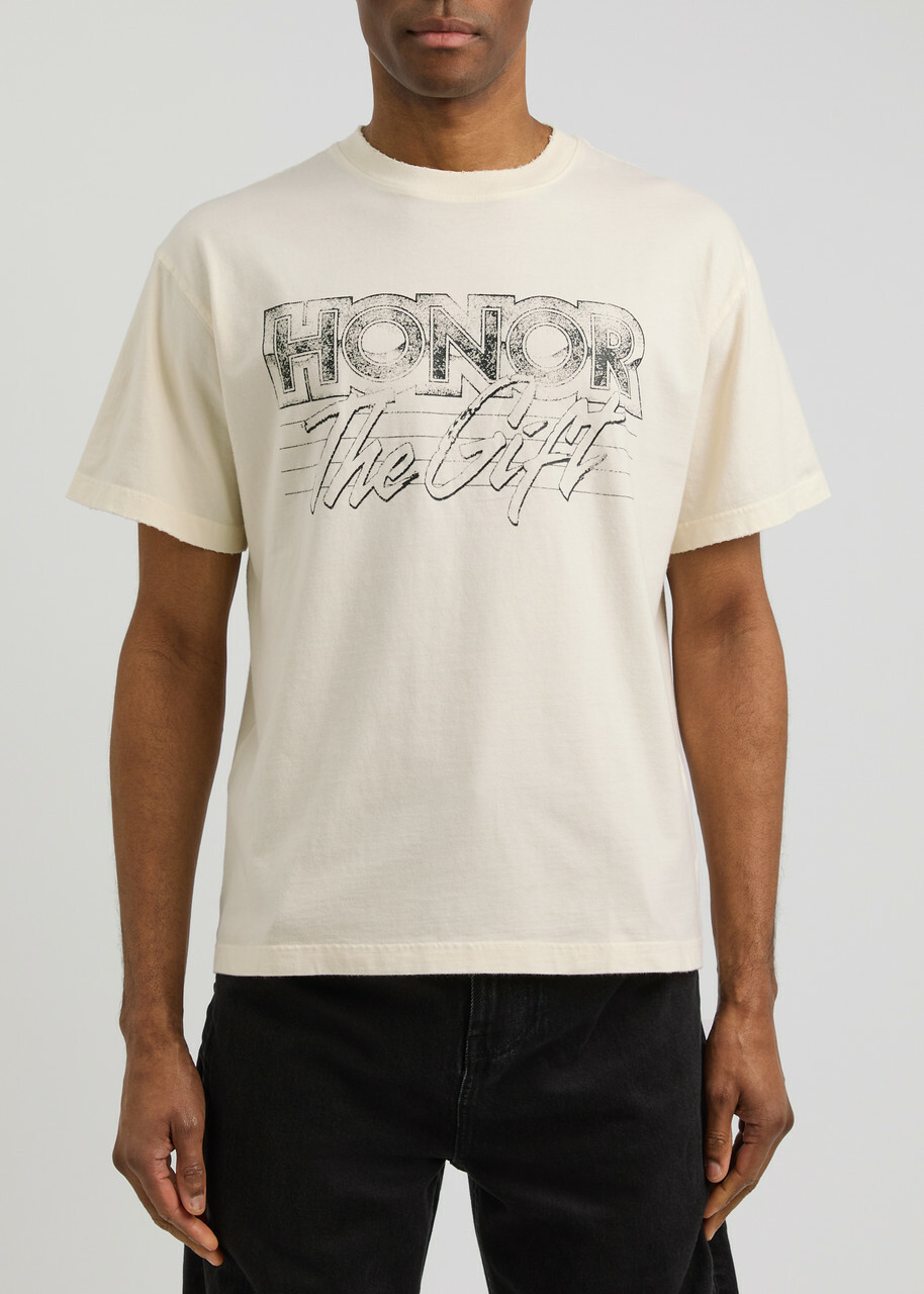 Honor The Gift After Hours Printed Cotton T-shirt Cream
