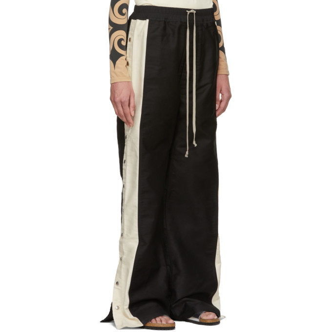 Rick Owens Drkshdw Black and Off-White Easy Pushers Trousers