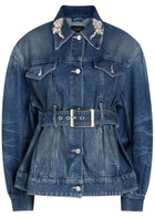 Simone Rocha Embellished Belted Denim Jacket