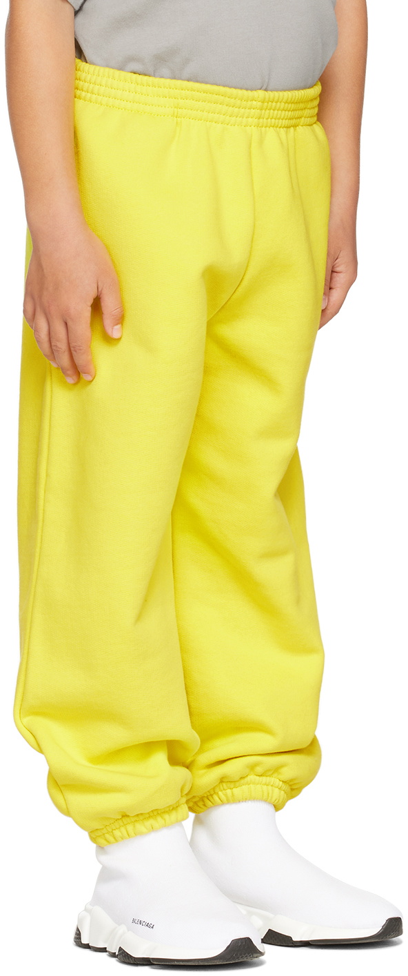 Balenciaga Kids Kids Yellow Embroidery Sweat Shorts