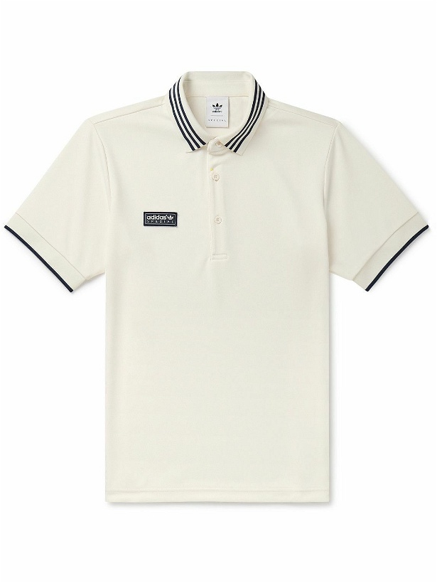 Photo: adidas Originals - Striped Logo-Appliquéd Jersey Polo Shirt - White