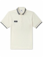 adidas Originals - Striped Logo-Appliquéd Jersey Polo Shirt - White