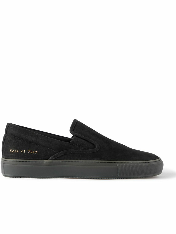 Photo: Common Projects - Suede Slip-On Sneakers - Black