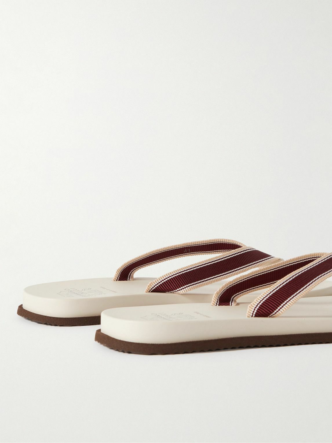 Brunello Cucinelli - Pool Grosgrain Flip Flops - Red