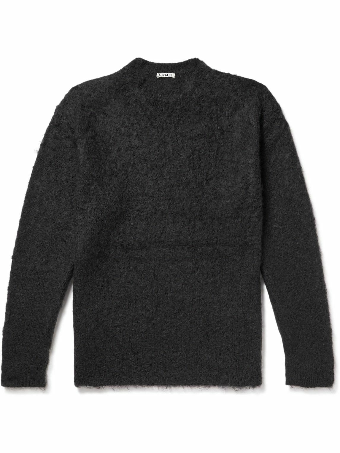 Auralee - Oversized Brushed Mohair and Wool-Blend Sweater - Black