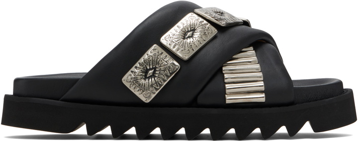 Photo: Toga Virilis SSENSE Exclusive Black Leather Sandals
