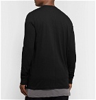 Rick Owens - Canvas-Trimmed Embellished Cotton-Jersey T-Shirt - Black