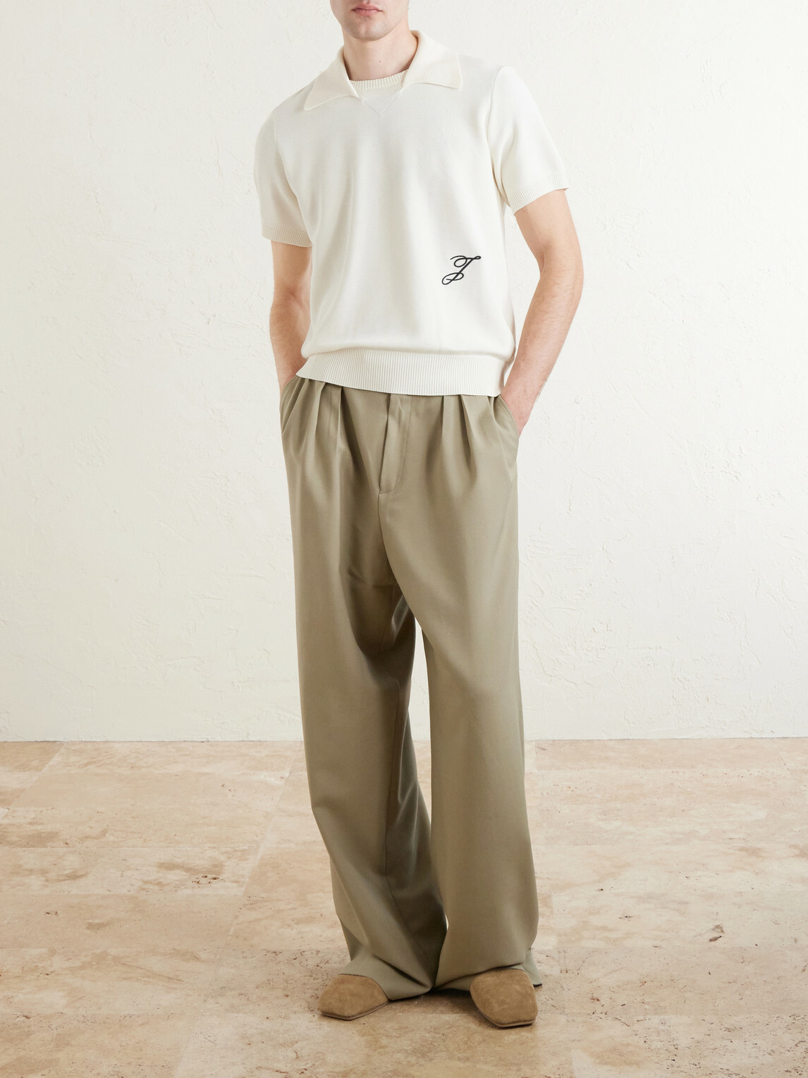 Jacquemus - Logo-Embroidered Knitted Cotton and Silk-Blend Polo Shirt - Neutrals