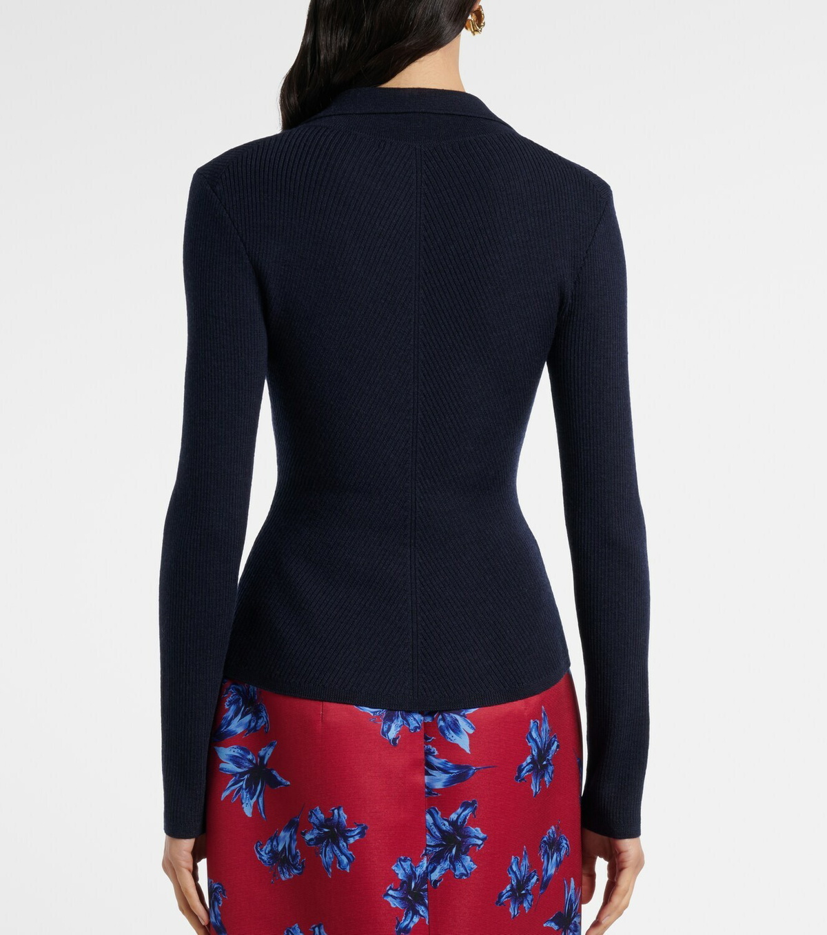 Emilia Wickstead Austin ribbed-knit wool polo sweater