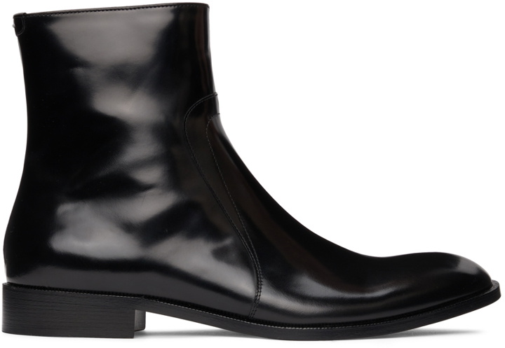 Photo: Maison Margiela Black Polished Zip Boots
