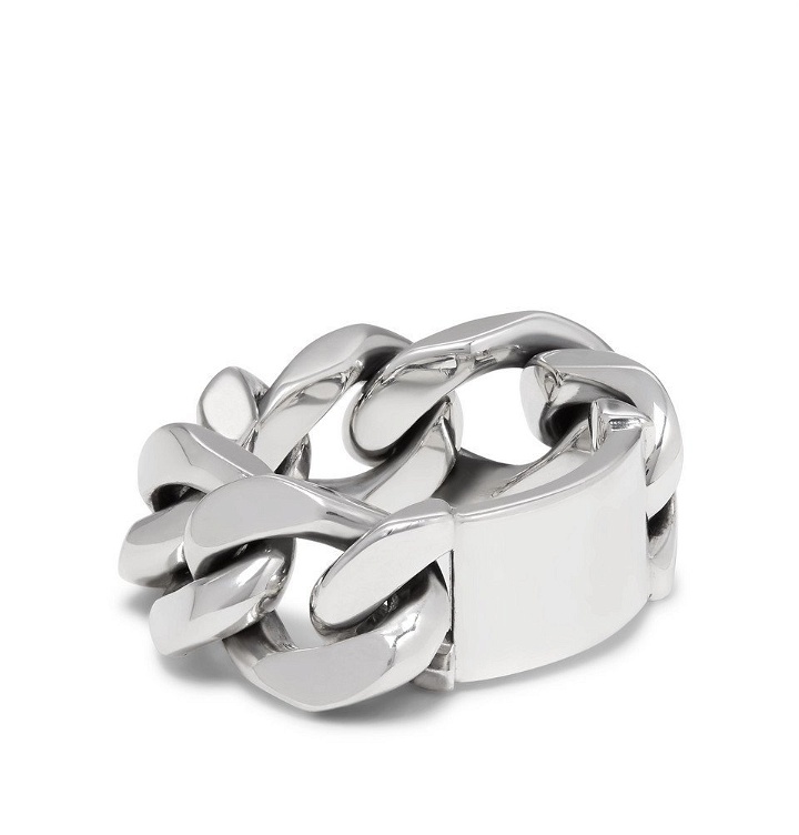 Photo: Bottega Veneta - Sterling Silver Chain Ring - Silver