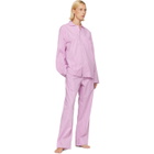 Tekla Pink Poplin Long-Sleeved Pyjama Shirt