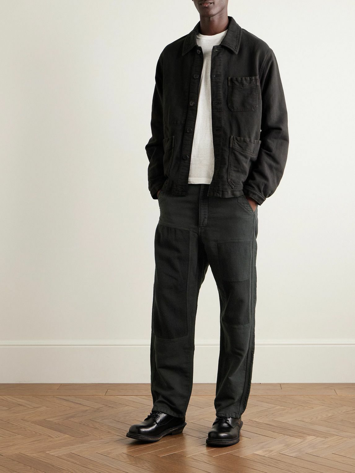 Visvim - Pastoral Straight-Leg Wool, Linen and Cotton-Blend Moleskin Trousers - Black