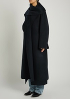 Rohe Double-faced Belted Wool and Cashmere-blend Coat Navy
