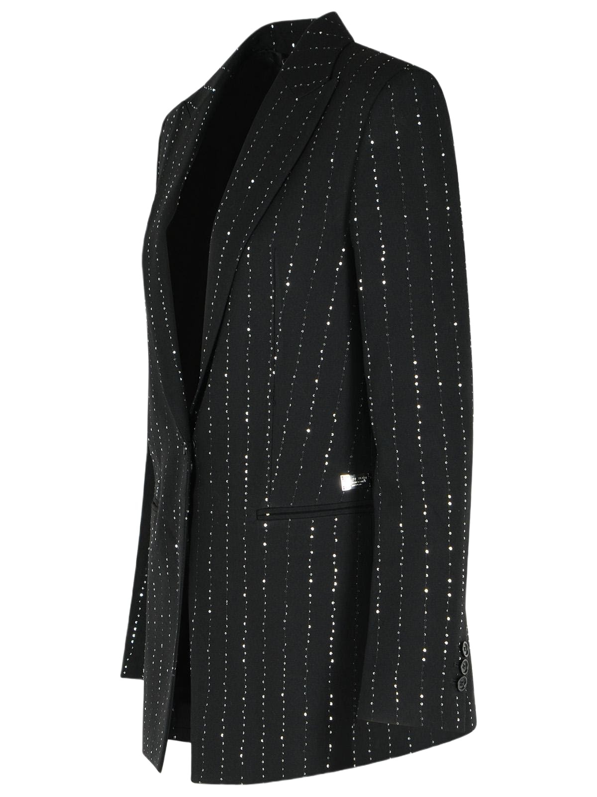 Philipp Plein boyfriend Fit Blazer With Black Wool Blend Paiettes