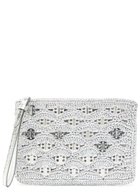 Rabanne Embellished Lurex Raffia Pouch - Silver - One Size
