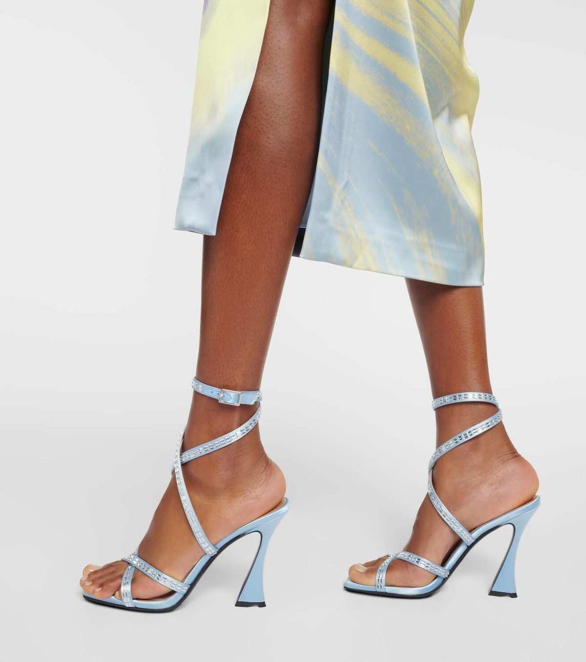 D'Accori Carre embellished satin sandals