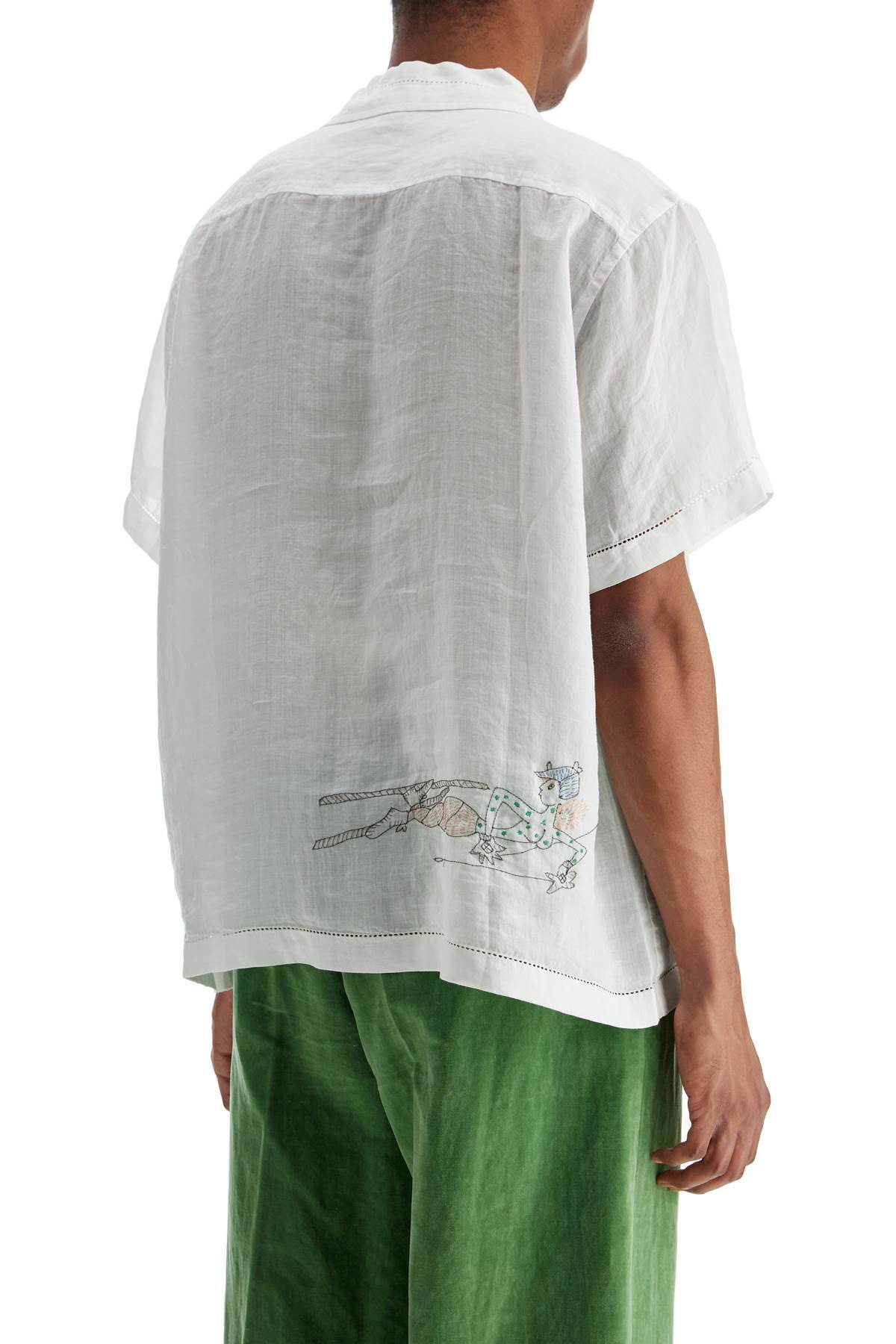 トップス BODE Embroidered linen cotton shirt Bode Embroidered Linen Shirt - XL