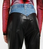 Agolde - Harley denim and leather-blend jeans