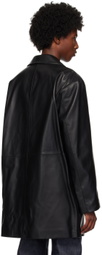 Calvin Klein Black Long Leather Jacket