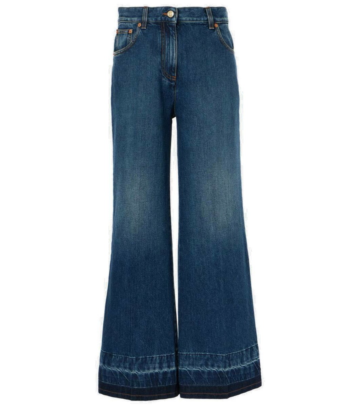 Photo: Valentino High-rise wide-leg jeans