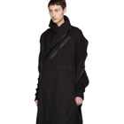 Julius Black Asymmetric Collar Coat