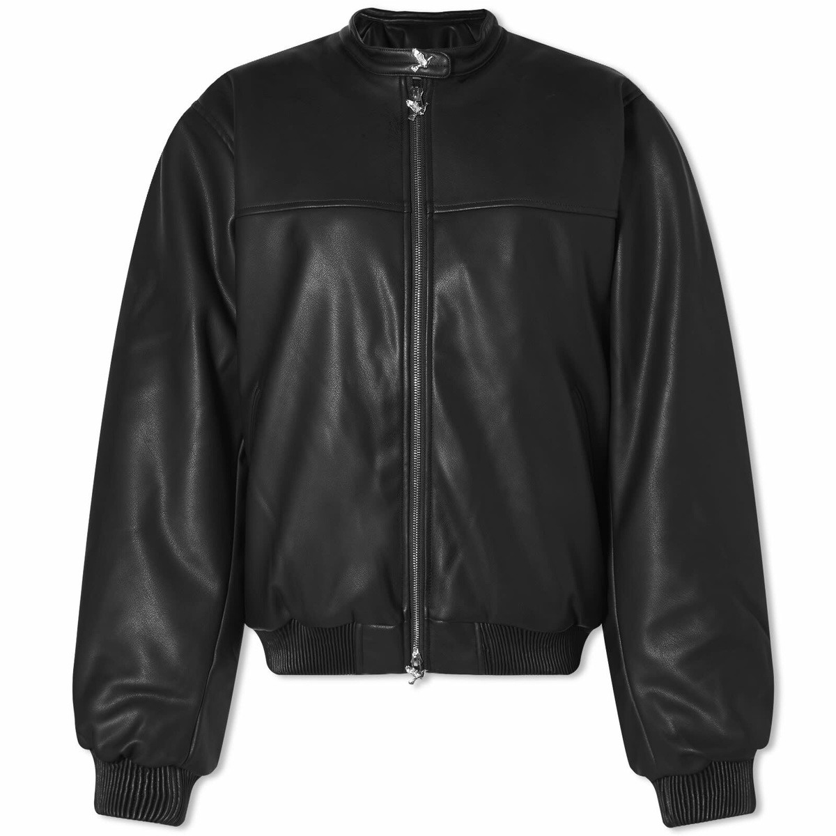 3.Paradis Women's Vegan Leather Bomber Jacket in Black 3.Paradis