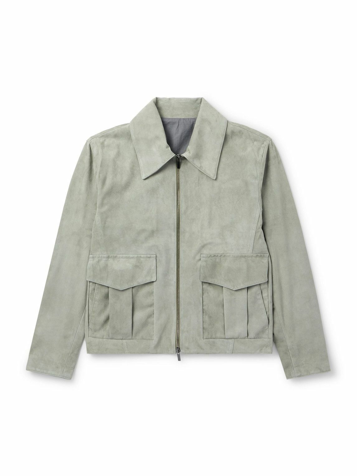 Stòffa - Suede Bomber Jacket - Green