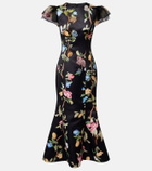 Leo Lin Sofia embellished floral maxi dress