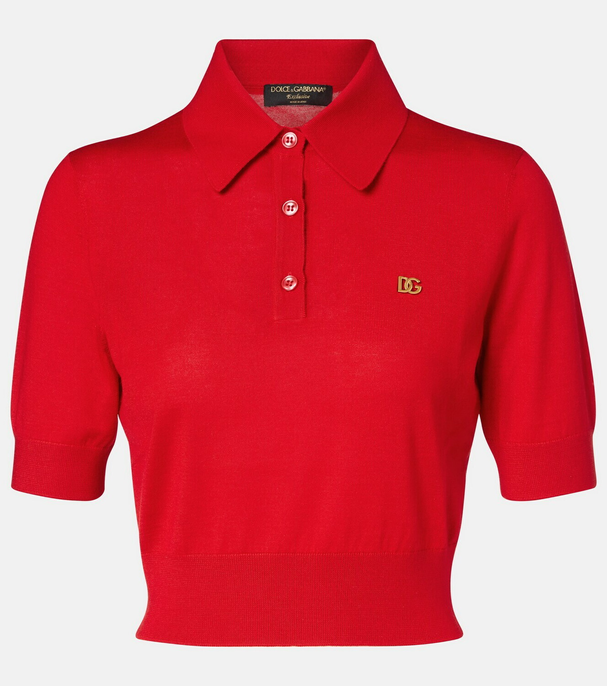 Dolce&Gabbana Knitted cashmere and silk polo shirt
