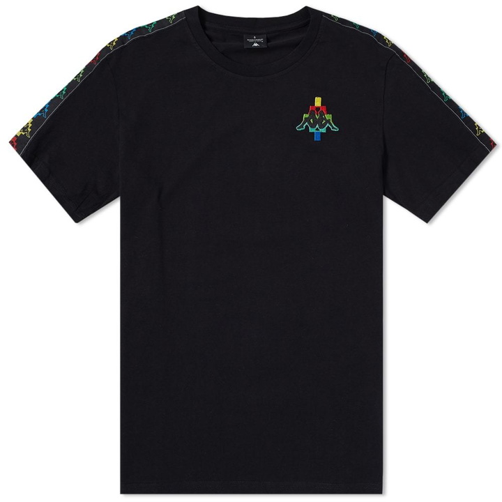 Photo: Marcelo Burlon x Kappa Multicolour Taped Logo Tee Black