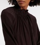 Victoria Beckham Ruffled silk crêpe de chine top