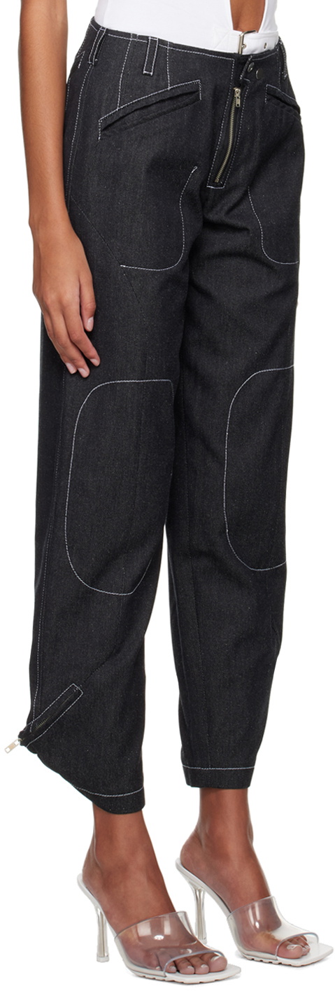 Vejas Maksimas Black Contrast Stitching Jeans
