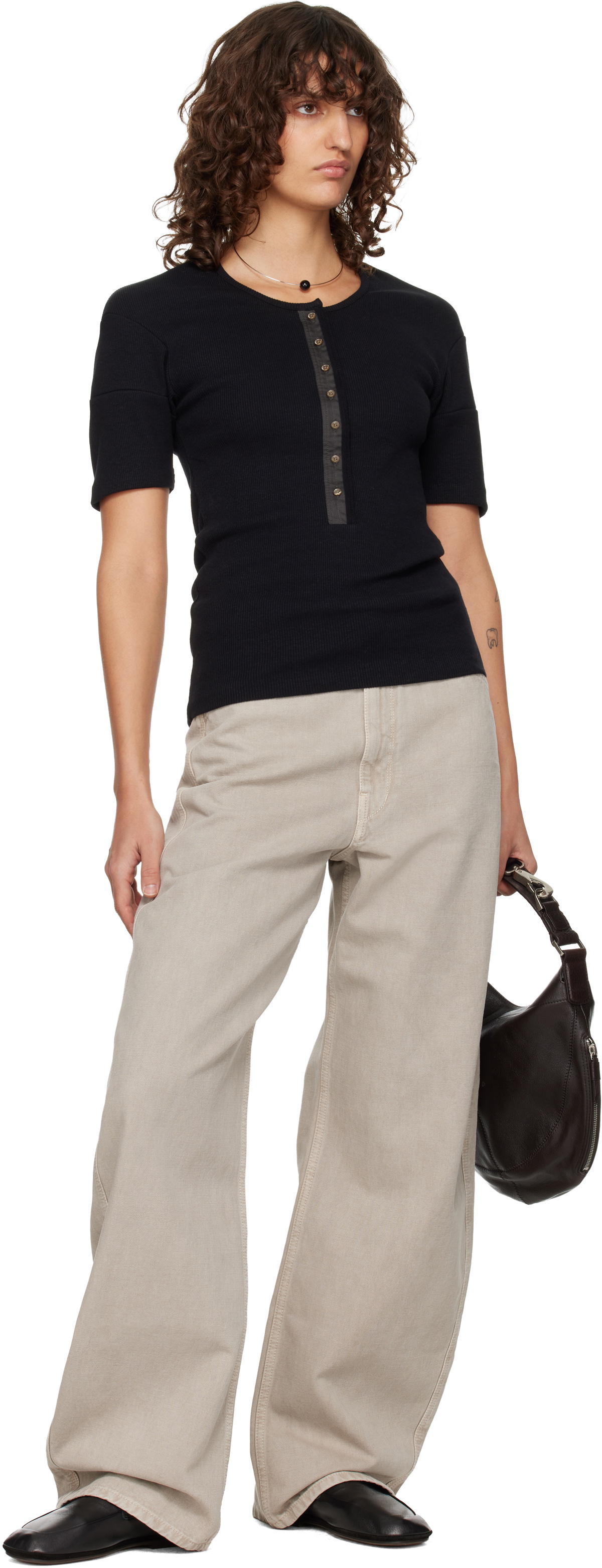 LEMAIRE Gray High Waisted Curved Jeans