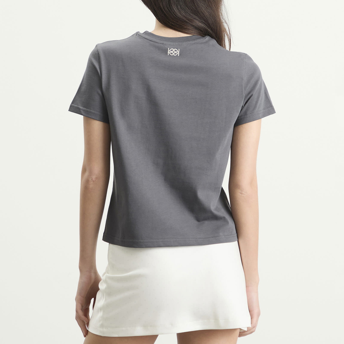 Kijun Women's Pebble Heart T-Shirt in Charcoal