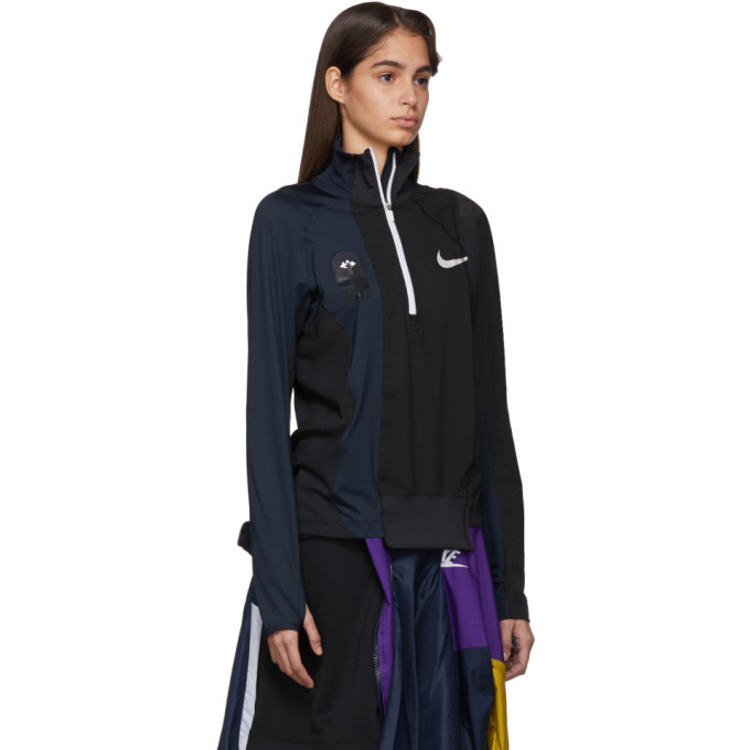 サカイ　ナイキ　ダブルジップ　ジャケット　再構築　 ネイビー　S　ユニセックス サカイ ナイキ ダブルジップ ジャケット 再構築 ネイビー S ユニ