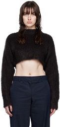 System Brown Cropped Sweater