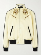 Valentino Garavani - Embellished Satin Bomber Jacket - Yellow
