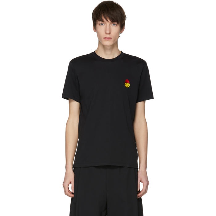 Photo: AMI Alexandre Mattiussi Black Limited Edition Smiley Edition Patch T-Shirt 