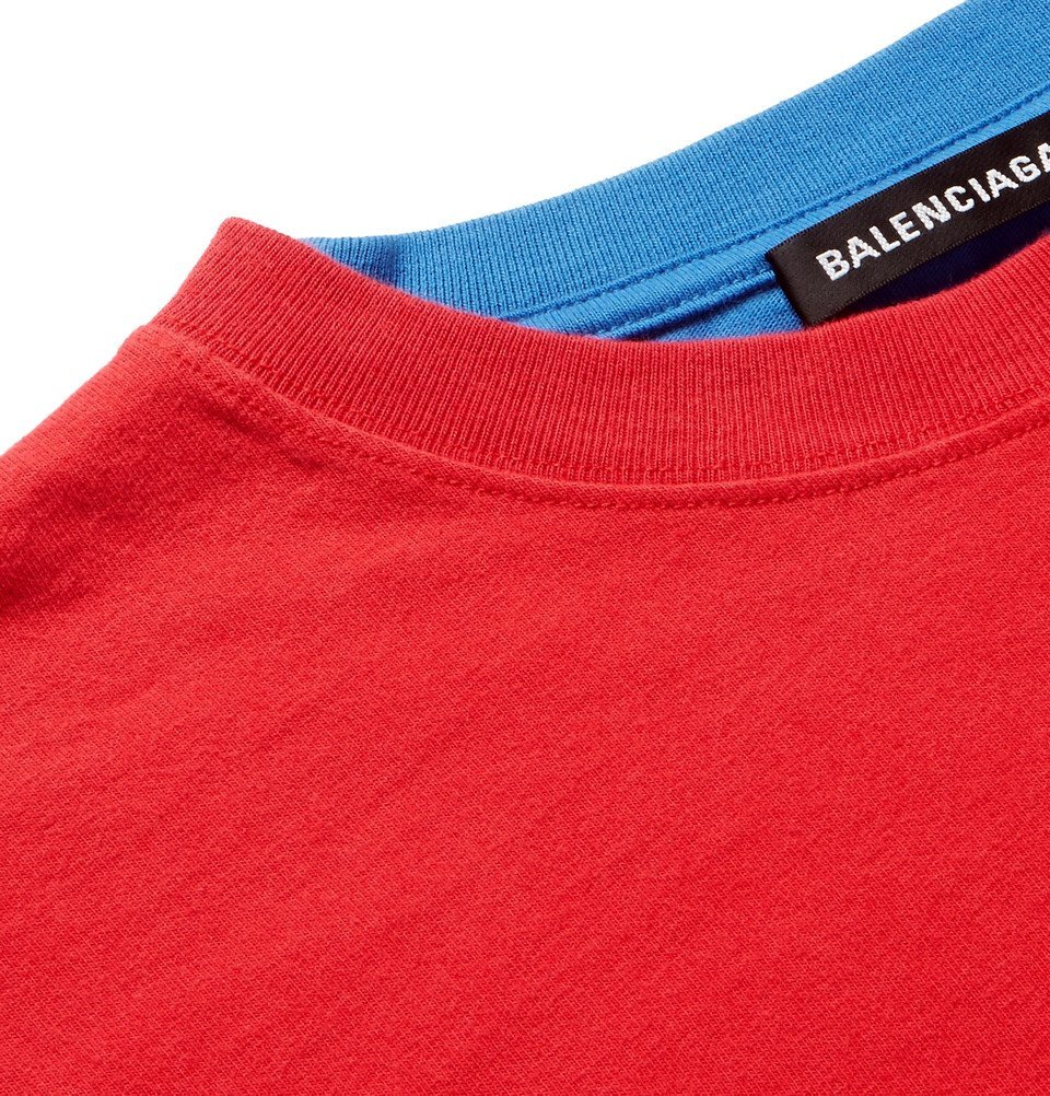 Balenciaga - Oversized Layered Distressed Logo-Embroidered Cotton