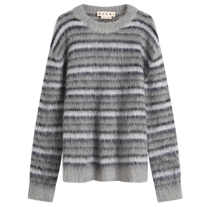 Photo: Marni Men's Mohair Stripe Knit Jumper in Antuqie Silver