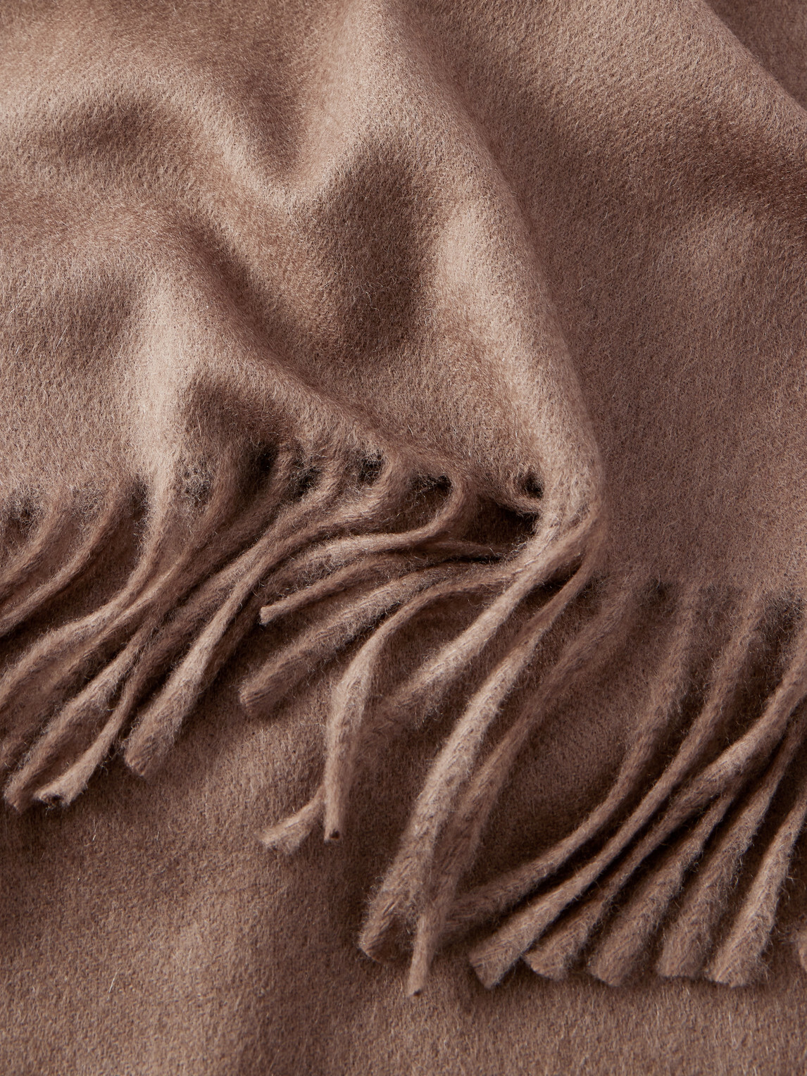 Begg & Co - Arran Solid Fringed Brushed-Cashmere Scarf - Brown