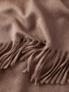 Begg & Co - Arran Solid Fringed Brushed-Cashmere Scarf - Brown