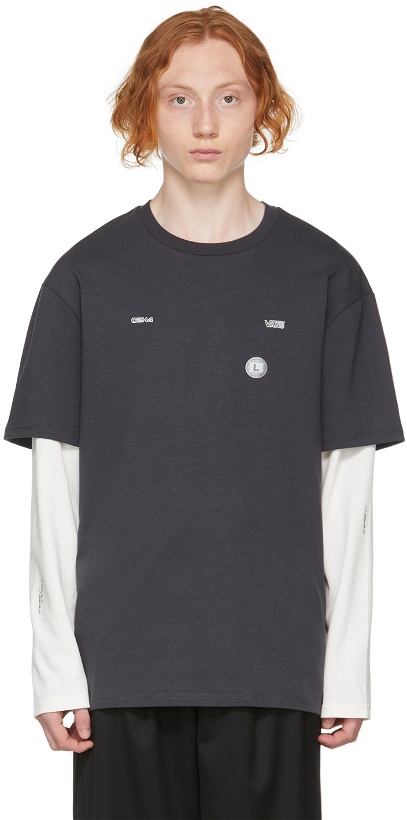 Photo: C2H4 Grey Vans Edition Double Layer Long Sleeve T-Shirt