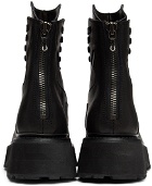 Julius Black Leather Lace-Up Boots