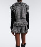Sacai Fringed wool-blend tweed shorts