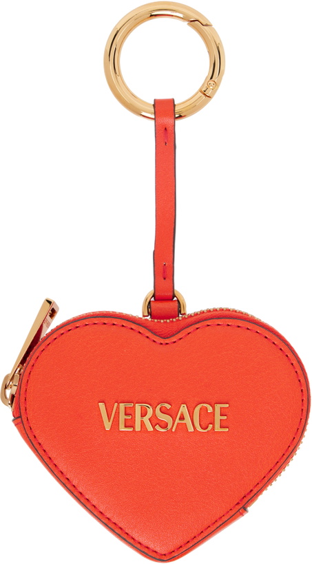Photo: Versace Orange 'Versace' Tag Coin Pouch