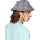 Band of Outsiders Grey and Blue Seersucker Bucket Hat