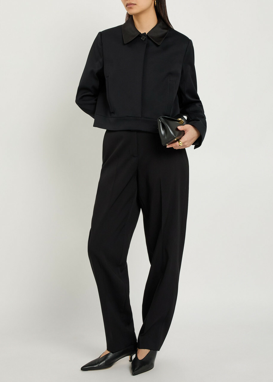 Joseph Abbe Boxy Stretch-crepe Jacket Black